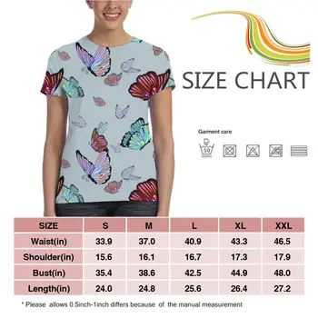 NOISYDESIGNS 2020 moterų atsitiktinis mados t-shirt spalvos drugelis vabzdžių spausdinti laisvi o-kaklo trumpomis rankovėmis marškinėlius vasaros viršūnes naujas