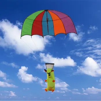 Nemokamai vienos linijos fun factory Weifang aitvaras vaikai, šuo, meška skėtis parašiutu plaukioja žaislai kinų aitvarai pardavimo vaikams, paplūdimio baras