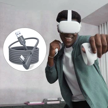 Įkrovimo Laido Duomenų Linija Oculus Quest 1/2 Nuorodą VR Rankų įrangos, Duomenų Perdavimo Tipas-C USB-Laidas VR Priedai