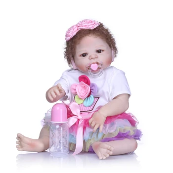 55cm Full Body Silikono Atgimsta Mergina, Kūdikių Lėlės, Žaislai 22inch Bebes atgimsta Princesė Naujagimių Bamblys Kūdikių Lėlės Maudytis Žaislas