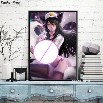 Plakatai ir Spausdina Mielas Sexy Anime Mergaičių Meno Plakatas Drobės Tapybos Namų Puošybai Sienos Nuotraukas Miegamasis Namų Dekoro