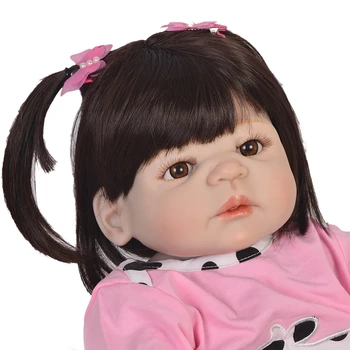 NPK Nekilnojamojo 57CM viso Kūno Silikono Mergina Atgimsta Kūdikių Lėlės Vonios Žaislas Gyvas Naujagimis Princesė Baby Doll Bebes Atgimsta realista