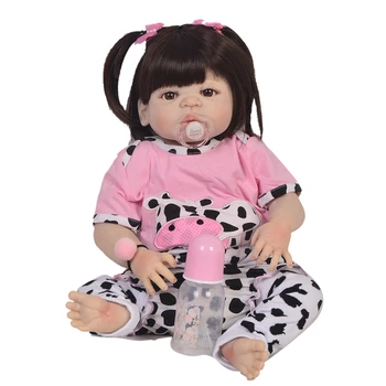 NPK Nekilnojamojo 57CM viso Kūno Silikono Mergina Atgimsta Kūdikių Lėlės Vonios Žaislas Gyvas Naujagimis Princesė Baby Doll Bebes Atgimsta realista