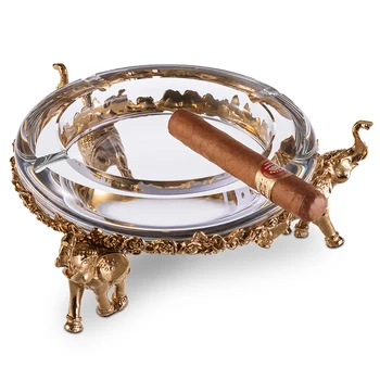Cigarų peleninę Europos prabangus Austrijos kristalų peleninę bronzos graviravimas dovanų dėžutė pakuotės CE-1204