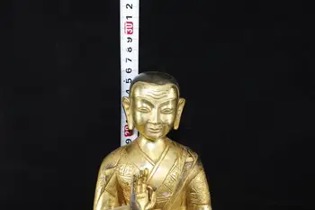 Vestuvių dekoravimas Senosios Kinijos Surinkimo Žalvario Auksinius Tibeto Budistų Statula, Didelių ausų budistų misionierių statula