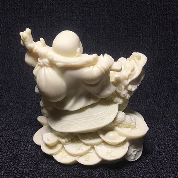 Kinijos Drakonas Vėžlys Laughing Buddha Statula ，budos dekoratyvinis duomenys，namų dekoro priedai， Upscale Patalpų statuette