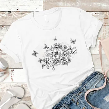 Moterų Lady Marškinėliai Mergina Gauja Meilė Širdies Išspausdintas Ponios Marškinėlius trumpomis Rankovėmis Tee Marškinėliai Moterims, Moterų Topai Rūbų, Grafinis T-shirt
