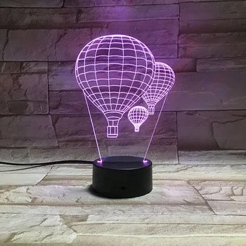 Karšto Oro Balionas 3D Lempos apšvietimas LED USB Lentelė Nuotaika RGB Naktį Šviesos Daugiaspalvis Jutiklinis Nuotolinio Luminaria Pakeisti Babyroom Dekoratyvinis