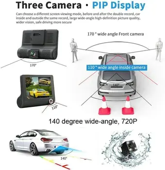 Brūkšnys Cam 1080P FHD DVR Automobilių Vairavimo Diktofonas, 4