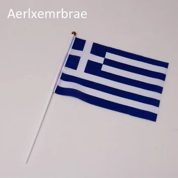 Nemokamas pristatymas 100vnt Graikija Vertus Vėliavos Nacionalinės graikų Vertus Vėliava 14*21cm Poliesteris mažo Dydžio Plaukioja Banner Individualizuotos Rankų vėliava