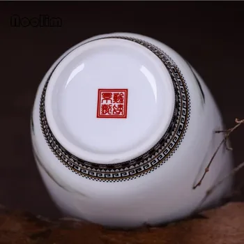 Jingdezhen Keramikos Vaza Vintage Stiliaus Kinijos Gyvūnų Procelain Vaza Bauda Lygaus Paviršiaus Namo Patalpų Įrengimui Skirti Dirbiniai