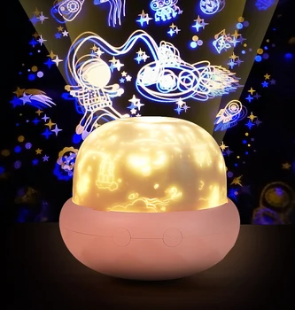 LED Projektorius Naktį Lempa Su įkraunama Visatos Žvaigždėtas Dangus Šviesos Spalvinga Mirksi Žvaigždučių 