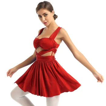 Moterų Pločio Petnešėlėmis Juosmens Iškirpti Užsiliepsnojo Suknelės Etapo Rezultatus Šiuolaikinio Lyrinis Kostiumas Šiuolaikinio Baleto Suknelė