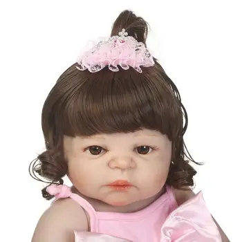 NPK Bonecas Atgimsta 22inch visą Silikono Vinilo Reborn Baby Lėlės 55cm Naujagimių Tikroviška Bebe Atgimsta Lėlės Mergaitės gimtadienio dovana