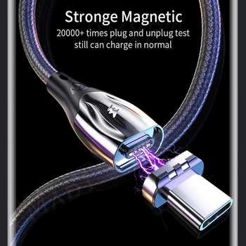 5A Magnetinio Kabelis USB C Tipo Super Greito Įkrovimo 3.0 Tipas-C Magnetas Įkroviklio Huawei 30 Mate 30 Apkrauna Telefono Duomenų Laidas