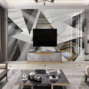 Milofi užsakymą 3D šiuolaikinės abstrakčių geometrinių džiazo balto marmuro didelis fonas freskos
