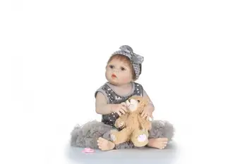 22Inch Silikono Reborn Baby Lėlės viso Kūno Mergaičių Vinilo Tikroviškos Lėlės Reborn Bebe Gyvas Lėles Brinquedos Bonecas