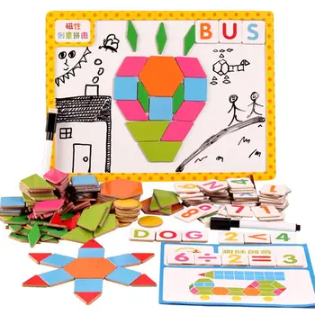 Vaikai Magnetiniai Blokai Geometrinis Dėlionės Nustatyti Švietimo Montessori Mokymosi Žaislai vaikams mokomieji Žaislai Vaikams Dovanos