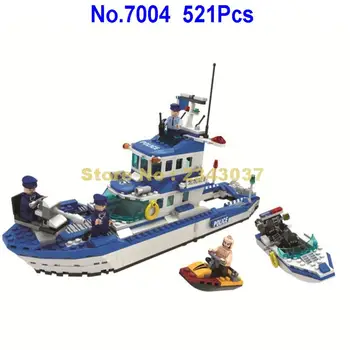 521pcs miesto policijos vanduo jūrų patrulinis laivas nugalėtojas kūrimo bloką Žaislas