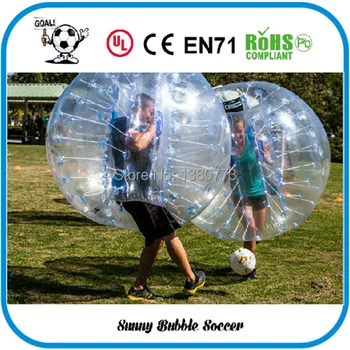 Nemokamas Pristatymas 4pcs (2vnt Raudona+2vnt Blue+1pc Ventiliatoriaus)1.5 M PVC Geros Kokybės Burbulas Futbolas, Kūno Zorb Kamuolys, Bubble Ball Kostiumai.