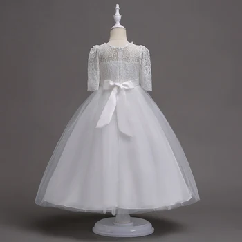 Vaikas Vestuvių Suknelė Mergina Šalis Suknelė Elegantiškas Pirmosios Šventosios Komunijos Suknelės Mergaitėms Balta, Violetinė Pilka Vaikams-drabužiai Princesė