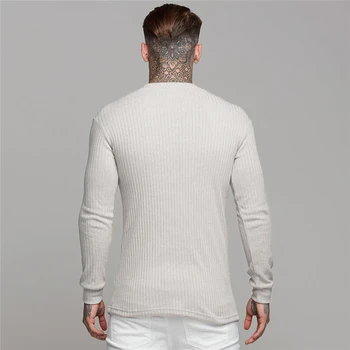 Muscleguys Mados Rudens Atsitiktinis Vyrų Džemperis O-Kaklo Dryžuotas Slim Fit Knittwear Mens Megztiniai Puloveriai Vyrų Traukti Homme