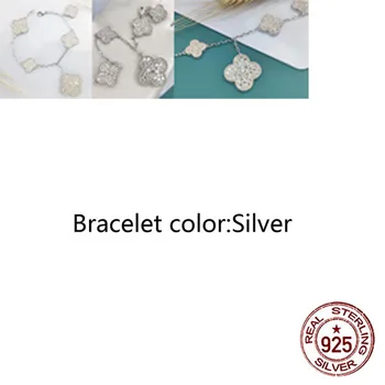 S925 sterlingas sidabro apyrankės paprasta asmenybė mados stiliaus deimantų 5 gėlių keturių lapų dobilų formos siųsti draugei dovana