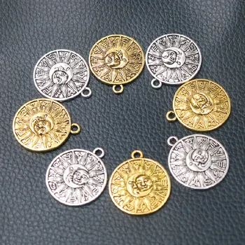 8pcs Helios 12 Žvaigždynas Astrologija Amuletas Pakabukas Retro Karoliai, Apyrankės Aksesuarai 