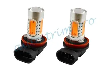 Auto Reikmenys, H8, H11 LED Rūko žibintų Foglight Vairavimo 7.5 W Lempučių Lempa Lęšis Projektorius, Rožinės, Raudonos Spalvos Apdailos Dalys