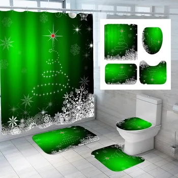 Drop Laivyba Užsakymą 3D Atspausdintas Eco-friendly Poliesteris Vandens Įrodymas Dušo Užuolaidos ir 3pcs tualetas kilimėliai