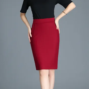 2020 naujas Elastingumą moteris sijonai Office midi sijonas vetement femme Plius dydis korėjos mados drabužių vasaros moteriškų rūbų Kietas