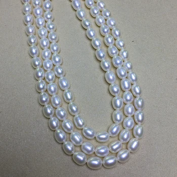 Gėlavandenių Perlų vėrinį Ryžių formos, Dydis 5.5-6mm prarasti pearl kryptys 