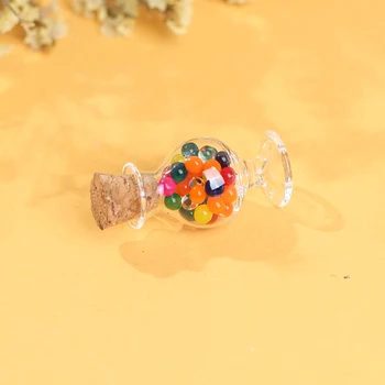1Pc Miniatiūriniai Saldainiai Stiklainį Saldainių Gali Doll House Dekoro Priedai 3.0*1,2 cm