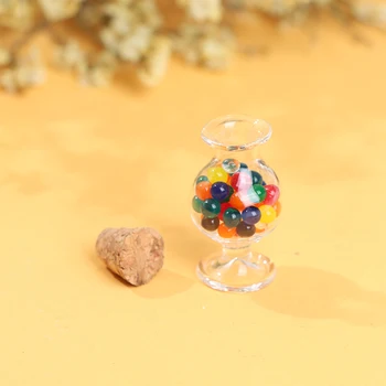 1Pc Miniatiūriniai Saldainiai Stiklainį Saldainių Gali Doll House Dekoro Priedai 3.0*1,2 cm