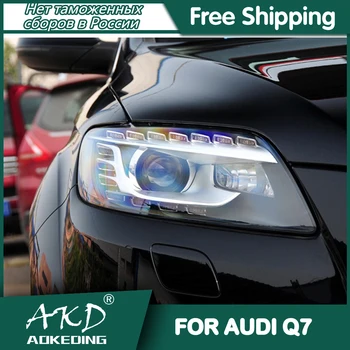 Automobilio AUDI Q7 Žibintai 2006-DRL Dienos Veikia Šviesos diodų (LED Bi Xenon Lemputė, Rūko Žibintai, Automobilių Aksesuaras audi q7 Žibintas