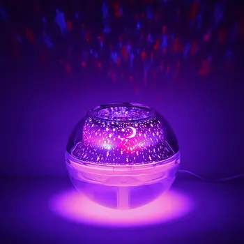 USB Oro Drėkintuvas eterinis Aliejus Difuzoriaus LED Projektorius, Šviesos Kristalų Naktį Lempos Mini Nešiojamieji Namų Drėkintuvas