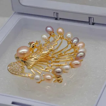 Povas formos nekilnojamojo perlų sagė sidabro ar aukso stiliaus 40x50mm