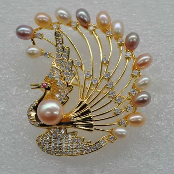 Povas formos nekilnojamojo perlų sagė sidabro ar aukso stiliaus 40x50mm
