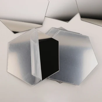 12Pcs 3D Veidrodinė Siena Lipdukas Namų Dekoro Šešiakampis Dekoracijos 