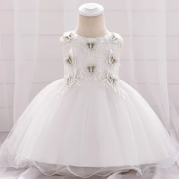 2020 Metų Vasaros Drugelis Gėlių Baby Girl Suknelės Naujagimiui Krikšto Suknelė Suknelė Gėlių Šalies Gimtadienio Siuvinėjimo Kūdikių Suknelė