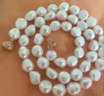 Spalvingas 11-12mm pietų jūros balta perlų vėrinį 18inch KKK