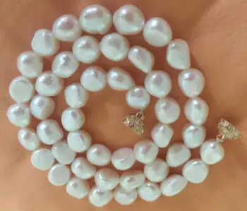 Spalvingas 11-12mm pietų jūros balta perlų vėrinį 18inch KKK