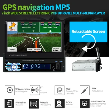 2 Din Automobilių Vaizdo MP5 Multimedia Player Autoradio 9601G FM Radijo Imtuvas Su Ištraukiama Ekrane Yra GPS