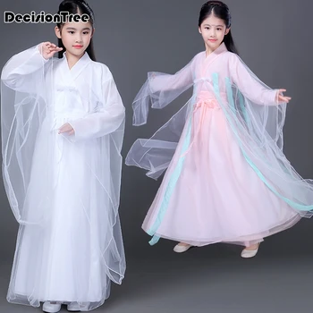 Merginos Senovės Kinijos Han Ming Kostiumas Kinijos Tradicinės hHanfu Suknelė Chilren Cosplay Baiqian Amžiną Meilę Kieta Apranga