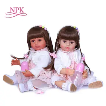 NPK 55CM originalus NPK viso kūno silikono bebe lėlės reborn baby girl gimtadienio Dovana vonios žaislas lankstus, minkštas liesti