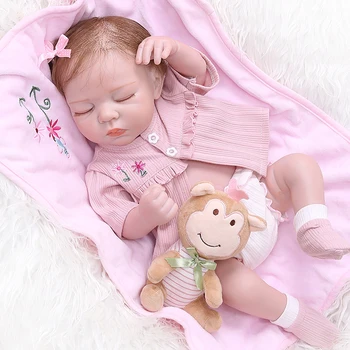 49cm viso Kūno Silikono Naujagimis Baby Doll realista bebe atgimsta loll lėlės gali maudytis bonec areborn Žaislas Lėlės Mergina dovana