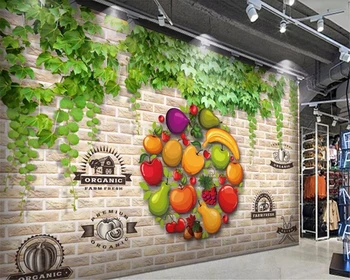 Beibehang Virtuvės tapetai, 3d sienų freskomis Užsakymą 3d tapetai sienos vaisių parduotuvę prekybos centre įrankiai sienos sienos dokumentų namų dekoro