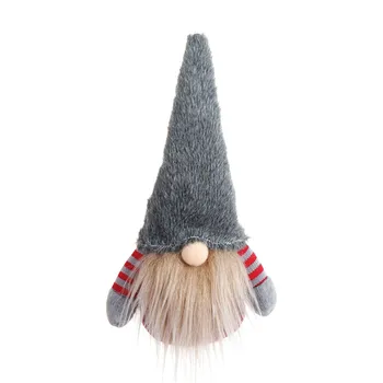 Kalėdų Dryžuota Kepurė Beveidis Gnome Santa Lėlės Pakabukas Šiaurės Gnome Žemės Dievas Lėlės Kalėdų Eglutės Kabantys Papuošalai Lėlės Dekoras