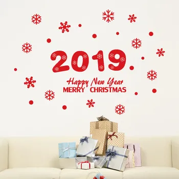 2019 Naujųjų Metų Linksmų Kalėdų Snaigės Siena Lipdukas Namo Parduotuvė 