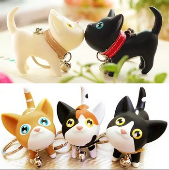 Korėjos versijos kūrybos mielas meng lėlės raktų žiedas Kate katė pora klavišą folija kačiukas klavišą folija